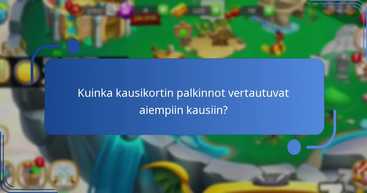 Kuinka kausikortin palkinnot vertautuvat aiempiin kausiin?