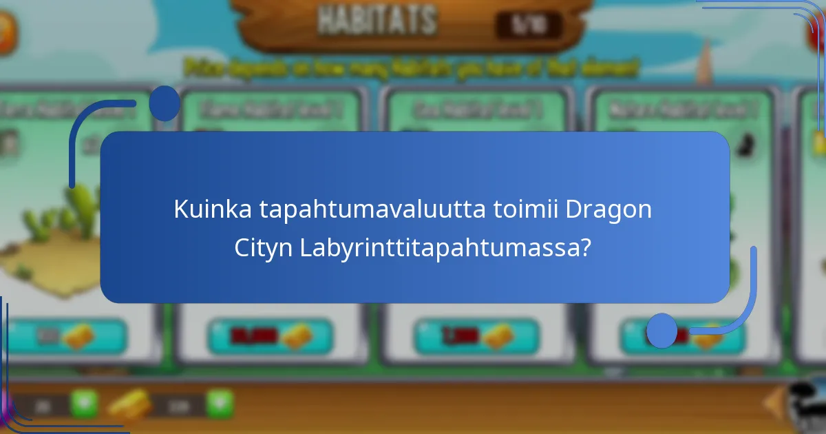 Kuinka tapahtumavaluutta toimii Dragon Cityn Labyrinttitapahtumassa?